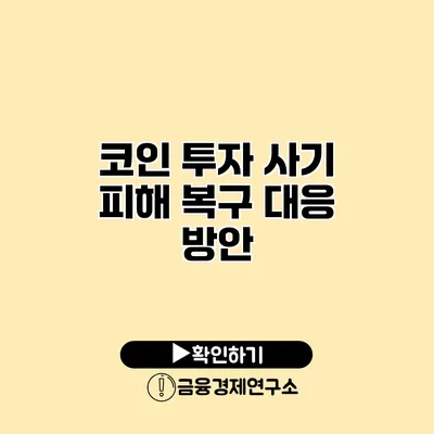 코인 투자 사기 피해 복구 대응 방안