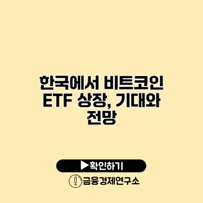 한국에서 비트코인 ETF 상장, 기대와 전망